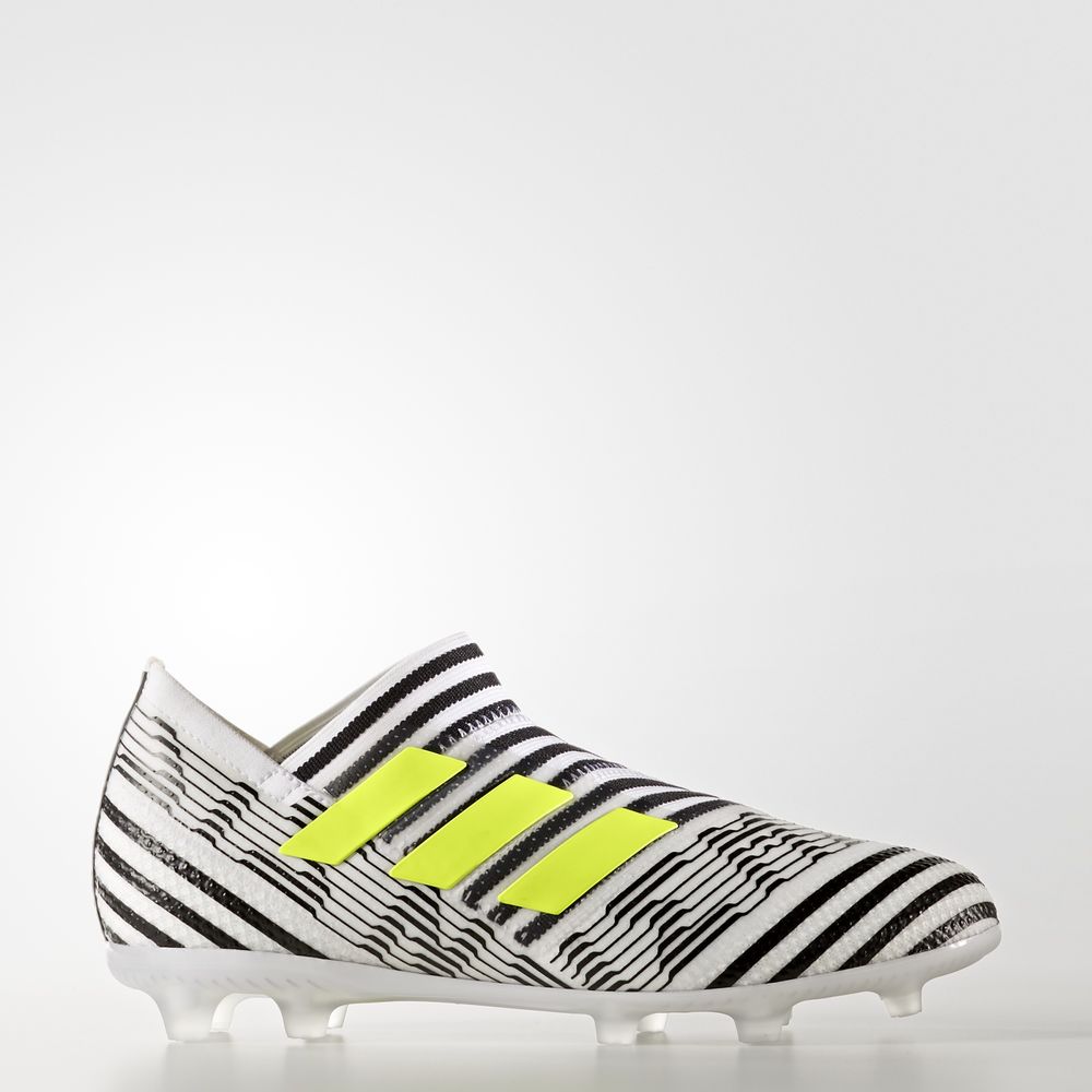 Adidas Nemeziz 17+ 360 Agility Firm Ground - ποδοσφαιρικα παπουτσια για αγορια - Ασπρα/Κίτρινα/Μαυρα